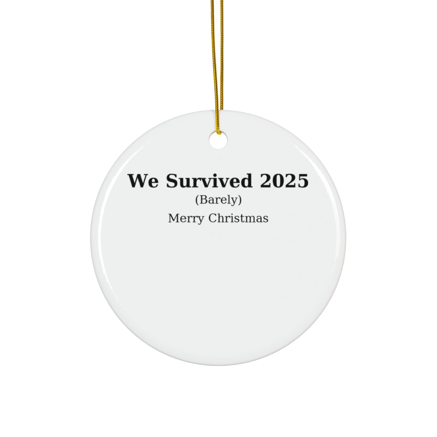 We Survived 2025 Ornament — Funny Holiday Gift